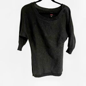 Vintage Y2K 2b Bebe black tunic mini sweater dress top shimmery retro small S